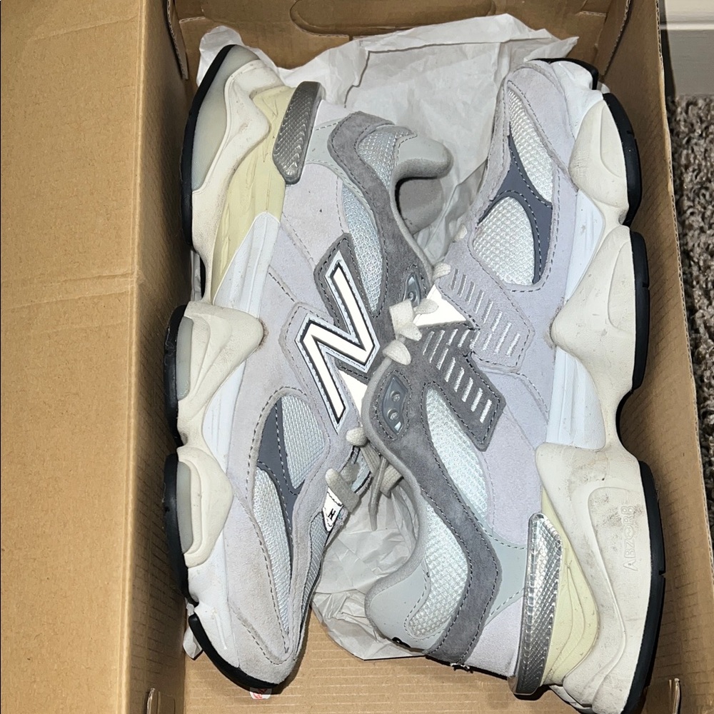 New Balance Gray and White Sneakers